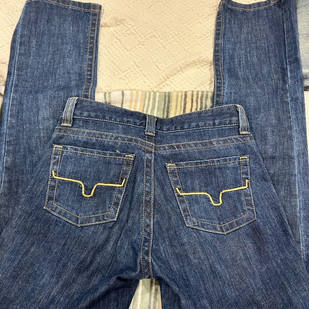Kimes Ranch Blue Straight Leg Jeans with Signature Stitching